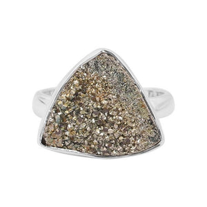 Spectro pyrite Druzy Ring  - خاتم البايرايت