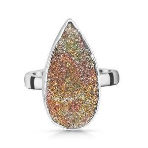 Spectro pyrite Druzy Ring  - خاتم البايرايت