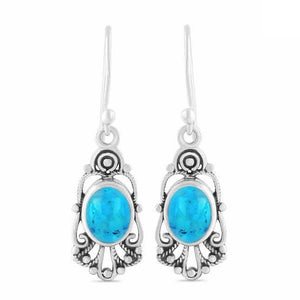 Turquoise Earrings-  حلق حجر الفيروز