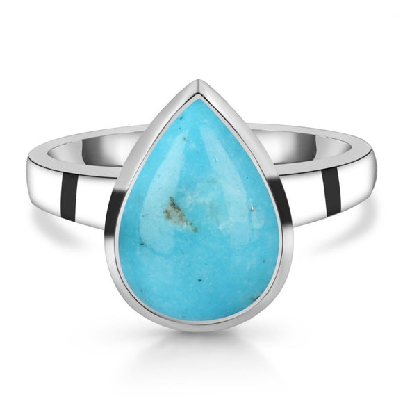 Turquoise Gemstone Ring - خاتم الفيروز الازرق