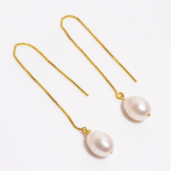 Drop Earrings Pearl Gemstone- حلق الؤلؤ