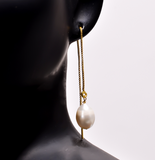 Drop Earrings Pearl Gemstone- حلق الؤلؤ