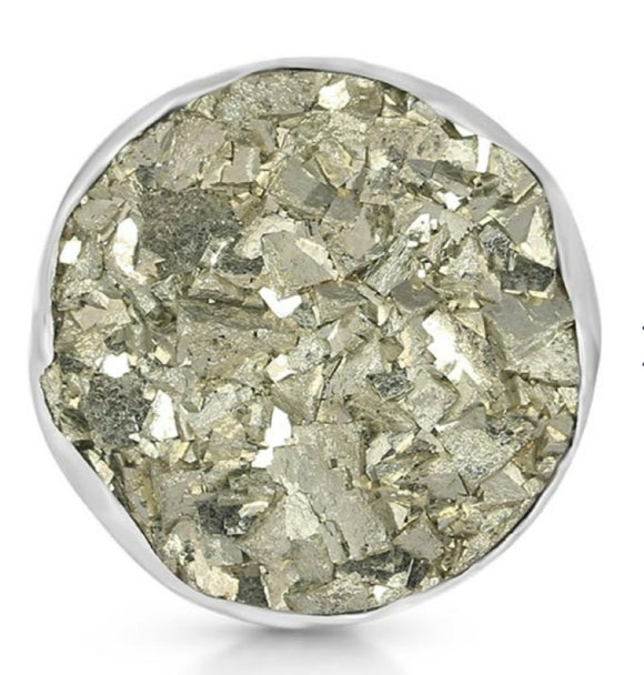 pyrite Druzy Ring  - خاتم البايرايت
