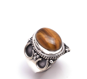 Tiger Eye Ring -  خاتم حجر التايجر اي