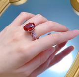 Ruby & White Topaz Ring | الياقوت الأحمر والتوباز الأبيض