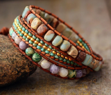 Jasper Gemstone Wrap Bracelet  - اسوارة حجر الجاسبر  | تجاوز صدمات، تقبل تغييرات، تخلي عن معتقدات