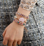 ROSE QUARTZ & AMETHYST  BRACELET   - اسوارة الأمثيست والروز كوارتز  | حب، تدرع، وفرة، حماية، تشافي الصدمات