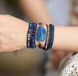 LAPIS LAZULI WRAP BRACELET  - اسوارةحجر اللازورد| حلول، مهارات، تواصل، تعبير