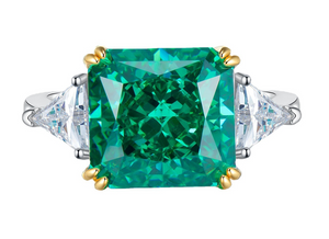 Emerald & White Topaz Ring - خاتم الزمرد والتوباز الابيض