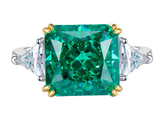 Emerald & White Topaz Ring - خاتم الزمرد والتوباز الابيض