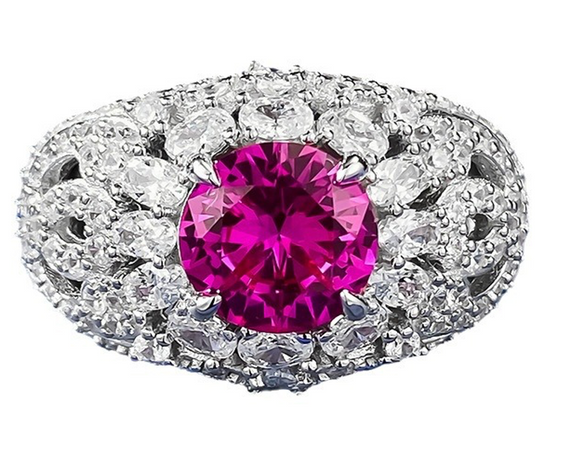 pink sapphire Ring - خاتم الياقوت الوردي