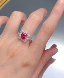 Copy of Ruby & White Topaz Ring | الياقوت الأحمر والتوباز الأبيض