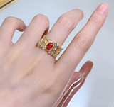 Ruby & White Topaz Ring | الياقوت الأحمر والتوباز الأبيض