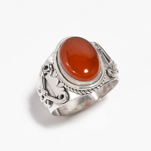 RED Onyx Ring for men - خاتم عقيق احمر للرجال