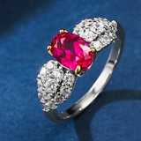 Ruby & White Topaz Ring | الياقوت الأحمر والتوباز الأبيض