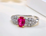 Ruby & White Topaz Ring | الياقوت الأحمر والتوباز الأبيض