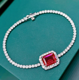 Ruby & White Topaz Ring Bracelet  | الياقوت الأحمر والتوباز الأبيض