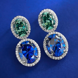 Emerald &Sapphire  Earring-  حلق الزمرد الاخضر والياقوت الازرق