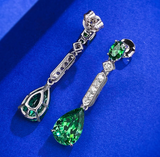 Emerald & White Topaz Earring -  حلق الزمرد الأخضر والتوباز الابيض