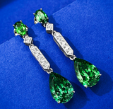Emerald & White Topaz Earring -  حلق الزمرد الأخضر والتوباز الابيض