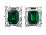 Emerald & White Topaz Earring-  حلق الزمرد الأخضر والتوباز الابيض