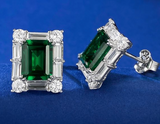 Emerald & White Topaz Earring-  حلق الزمرد الأخضر والتوباز الابيض