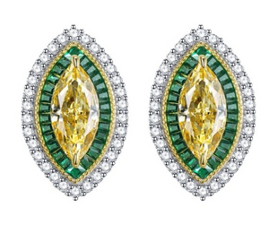 Emerald & Citrine Earring-  حلق الزمرد الاخضر والسترين