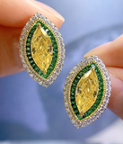 Emerald & Citrine Earring-  حلق الزمرد الاخضر والسترين