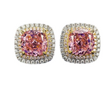 pink sapphire & White Topaz Earring-  حلق الياقوت الوردي والتوباز الابيض