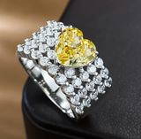 Yellow sapphire & White Topaz Ring  ياقوت اصفر وتوباز ابيض