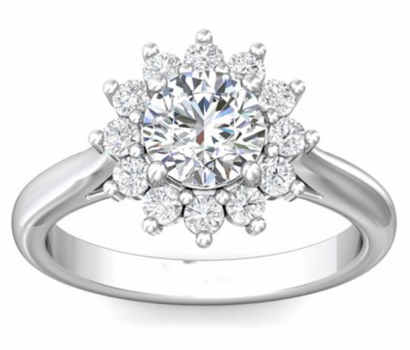Moissanite Diamond Ring- خاتم الماس الموزنايت | 0.5 قراط