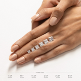 Twins Moissanite Diamond Ring -  خاتم الماس موزنايت  | قطعتين | 1.2قراط