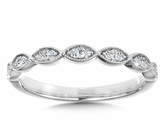 Twins Moissanite Diamond Ring -  خاتم الماس موزنايت  | قطعتين | 3 قراط