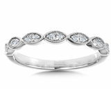 Twins Moissanite Diamond Ring -  خاتم الماس موزنايت  | قطعتين |