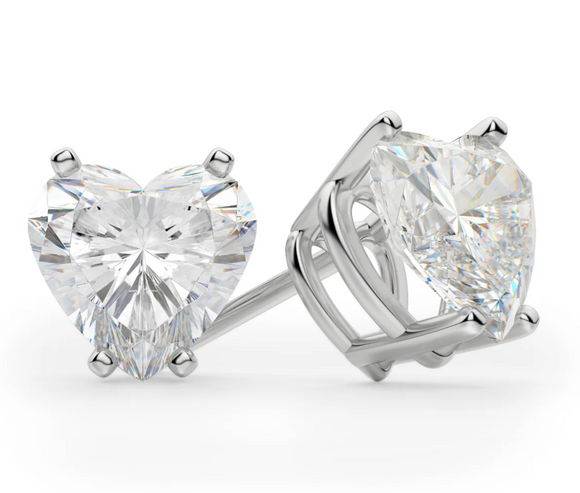 Heart Moissanite Diamond Earring- -حلق الماس الموزنايت | 2 قراط
