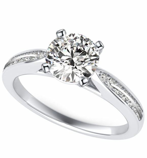 Moissanite Diamond Ring -  خاتم الماس موزنايت | 2 قراط