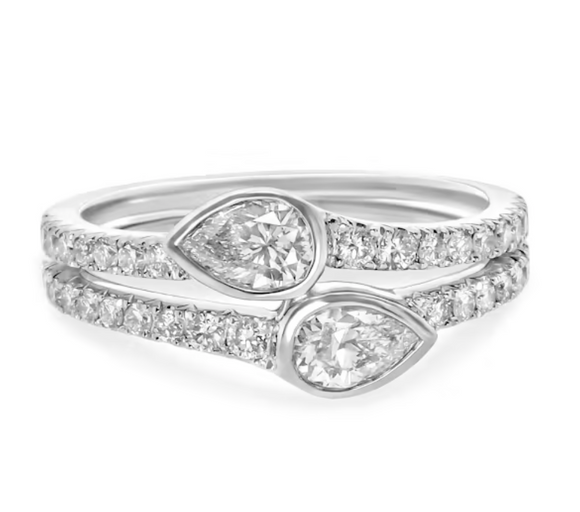 Moissanite Diamond Ring -  خاتم الماس موزنايت - Twins