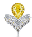 Yellow sapphire & White Topaz Ring  ياقوت اصفر وتوباز ابيض