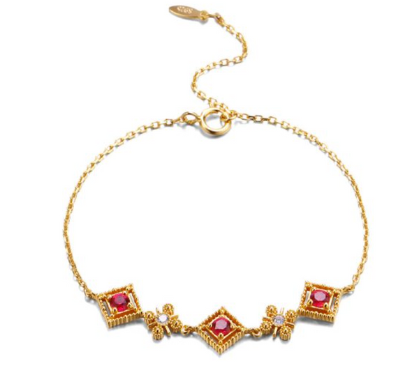 Ruby Gold-plated Bracelet  - اسوارة الياقوت الاحمر