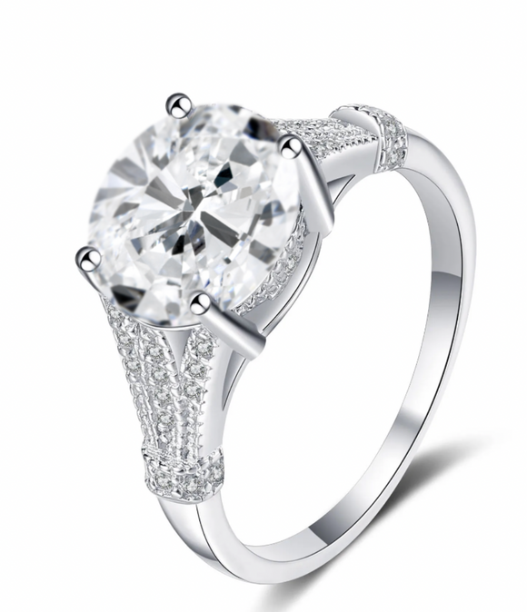 Moissanite Diamond Ring- خاتم الماس الموزنايت | 3 قراط