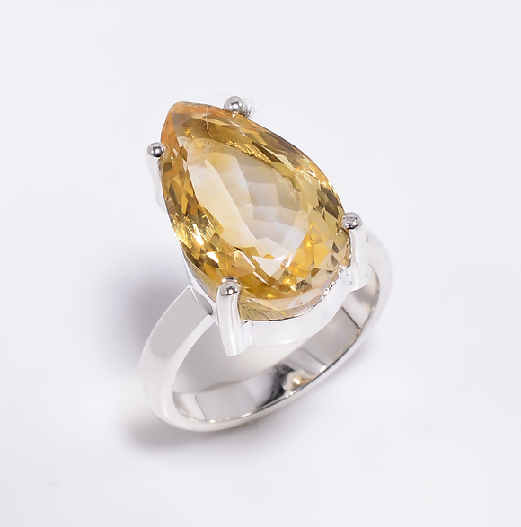 Citrine Gemstone Ring -خاتم حجر السترين