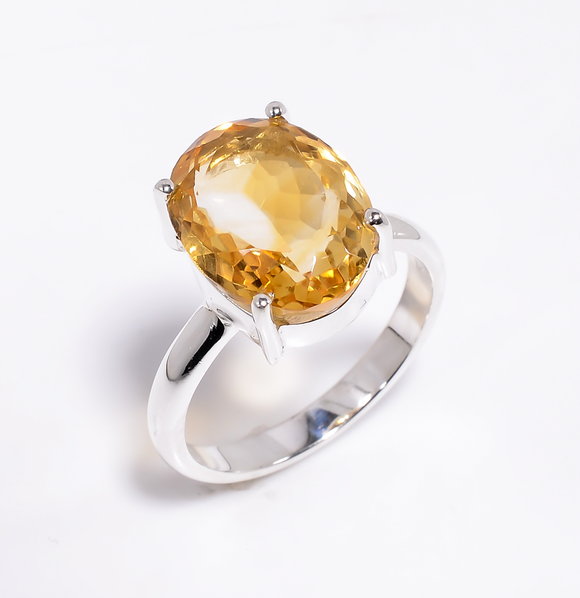 Citrine Gemstone Ring -خاتم حجر السترين