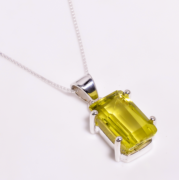 Lemon Quartz Necklace - قلادة الكوارتز الليموني