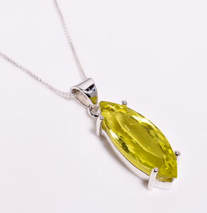 Lemon Quartz Necklace - قلادة الكوارتز الليموني