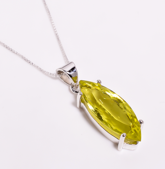 Lemon Quartz Necklace - قلادة الكوارتز الليموني