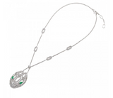 Bvlgari Diamond Moissanite & emerald snake - قلادة الماس الموزنايت والزمرد - بلغاري
