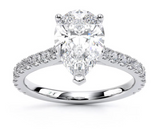 Pear & Diamonds Engagement Ring - خاتم الماس موزنايت 4 قراط