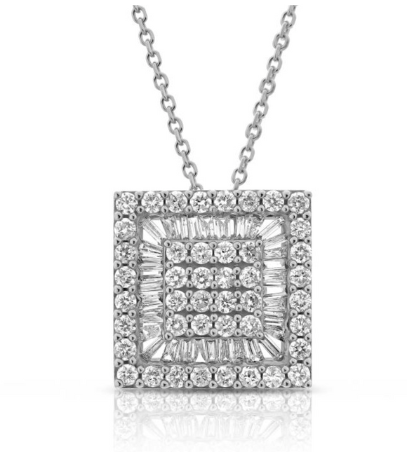 Moissanite diamond necklace -Flawless -   قلادة الماس الموزنايت