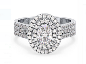 Moissanite Diamond Ring - OVAL  -  خاتم الماس موزنايت