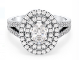 Moissanite Diamond Ring - OVAL  -  خاتم الماس موزنايت
